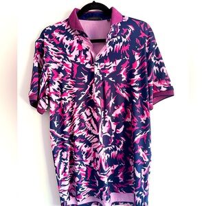 Greyson Pink and Purple Patterned Polo Shirt